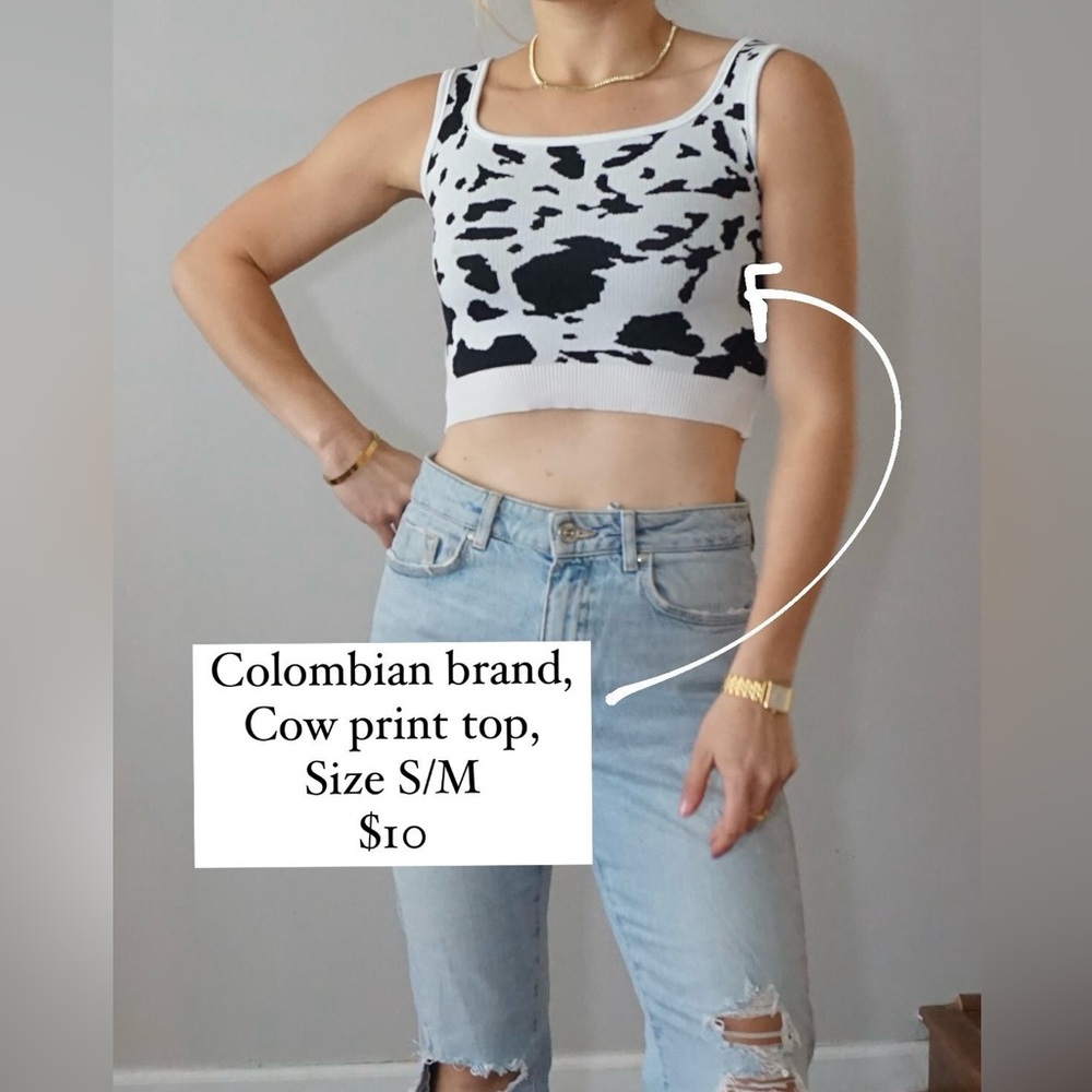 Cow print crop top